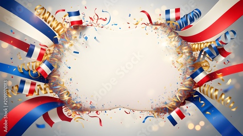 Dynamic Explosion of Tricolor Paper Confetti in Bright Celebration Setting