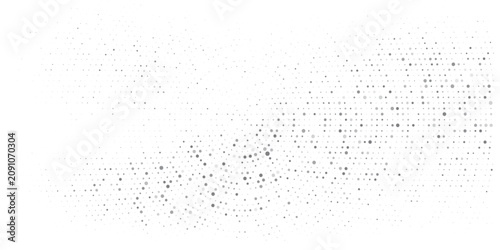 Halftone Dots Abstract Grayscale Background Texture With Wave Pattern And Digital Dot Design