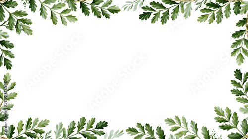 scandinavian botanical invitation border with elegant green foliage frame