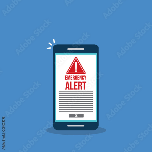 Emergency Alert Notification on Smartphone Screen with Critical Warning Message
