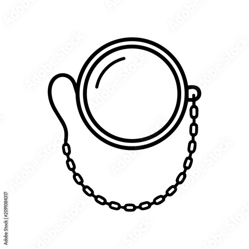 Fotografie Handcuff with chain on white background.