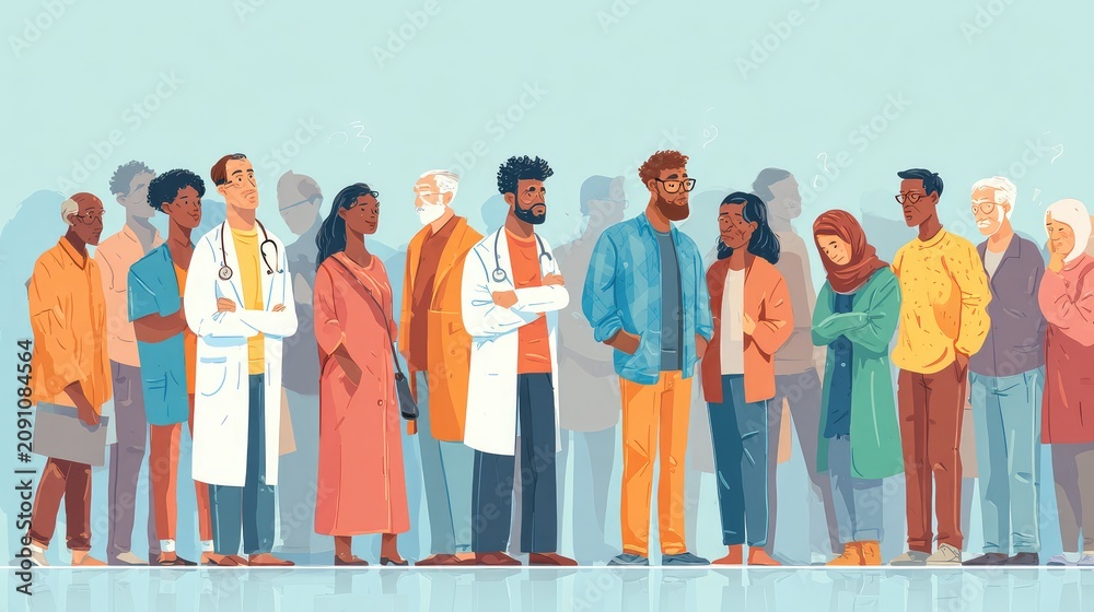Obraz premium Celebrating Diversity in Professions: A Unified Community of Healthcare Workers