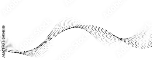 Black dotted wave line abstract technology background