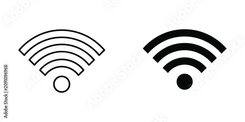 Wireless internet connection wi-fi signal strength symbols for network connectivity and digital communication