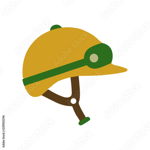 Fényképezés Yellow Hard Hat with Green Strap.