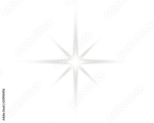 Foto Abstract white eight point star sparkle isolated on soft background