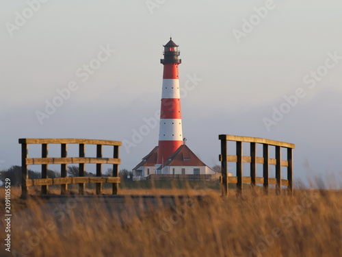 Westerhever Leuchtturm an der Nordsee, Deutschland