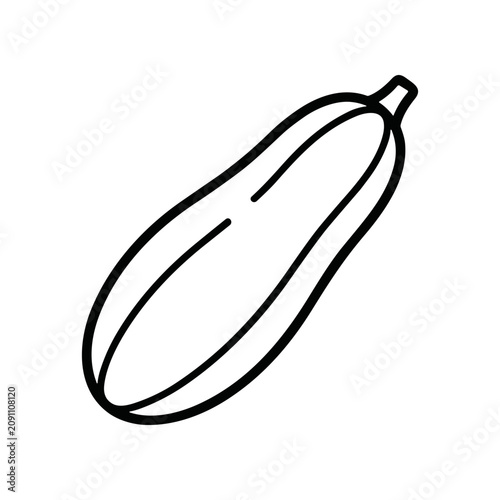 Drawing of a single eggplant vegetable.