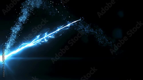 Ruby red light beam ricochet animation with dynamic high speed motion on black background