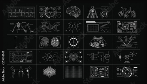 Comprehensive set of medical icons and diagnostic infographics for clinical research with diagnostic infographic clinical research illustration healthcare analysis technology laboratory