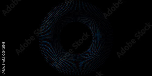 Billede på lærred Distorted and deformed lines vector abstract background, curvature of space, 3D linear flow curve shape, science fiction