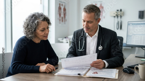 Doctor Explaining Medical Results To Patient At Desk