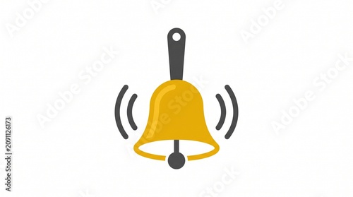 Yellow Notification Bell Icon Representing Alert System and Digital Reminder Concept for User Interfaces
