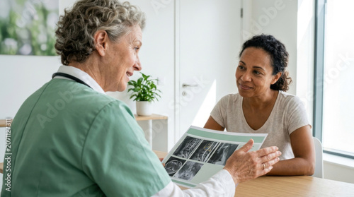 Doctor Explaining Medical Scans To Patient During Consultation
