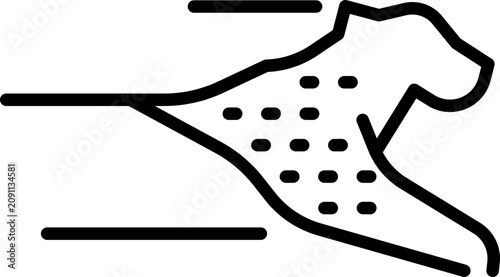 Obraz na plátně Stylized Cheetah speed Illustration