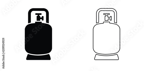Obraz na plátně Gas Cylinder Icon, Gas Cylinder Logo, Gas Cylinder vector illustration