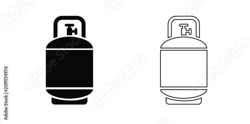 Foto Gas Cylinder Icon, Gas Cylinder Logo, Gas Cylinder vector illustration