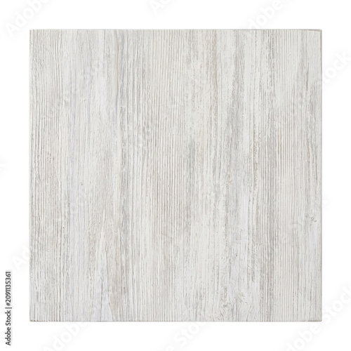 Fotografie Square white washed distressed wood panel on transparent background