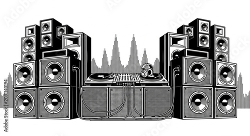 Fotografía speakers isolated on white background