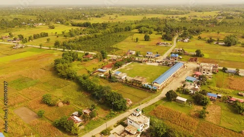 Village Houses Surrounded by Farmland Plots in Nepal	