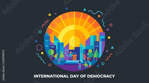 International Day of Democracy Flat Illustration Concept