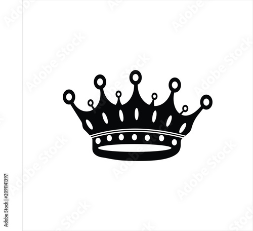 Black royal crown icon illustration Vector