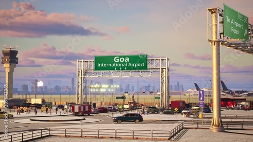 Goa International Airport Sunset Plane Takeoff