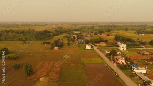 Aerial View of School Compound Surrounded by Nepali Village	