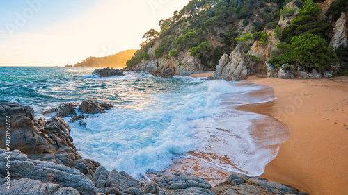 Quadro su tela Cala Boadella, Lloret de Mar, Costa Brava in Spain's Catalonia region