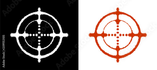 Konstfotografi Reticle scope symbol options with white and red color combinations