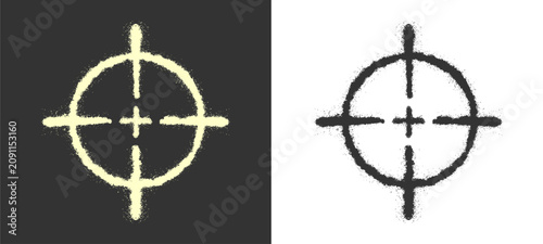 Bild auf Leinwand Radar icon crosshair template featuring beige and black color themes