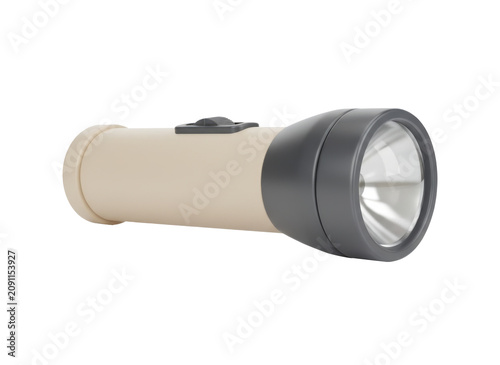 Modern Portable LED Flashlight Isolated on a Transparent Background
