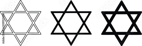 Fotografía Star of david jewish religious symbol vector illustration.