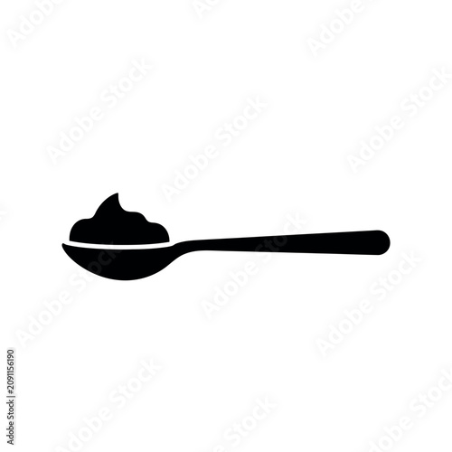 Obraz na plátně Black silhouette of a spoonful substance.