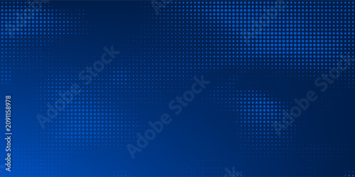 Blue glowing pixel dot pattern. Navy color mosaic pattern backdrop. Abstract neon technology grid wallpaper. Vector modern business, science, healthcare, medicine, presentation design background