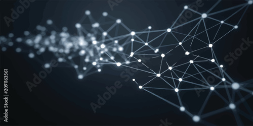 Canvas Print Abstract data transmission network with glowing connections transmission technol