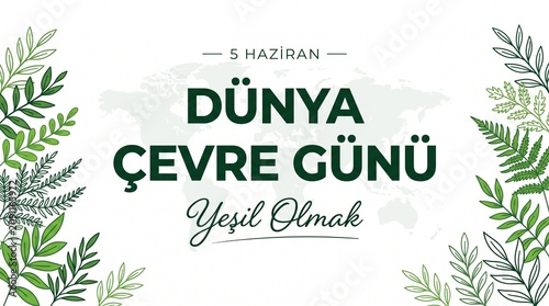 World environment day green leafy banner design