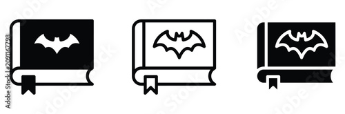 Quadro su tela Bat book icon vector