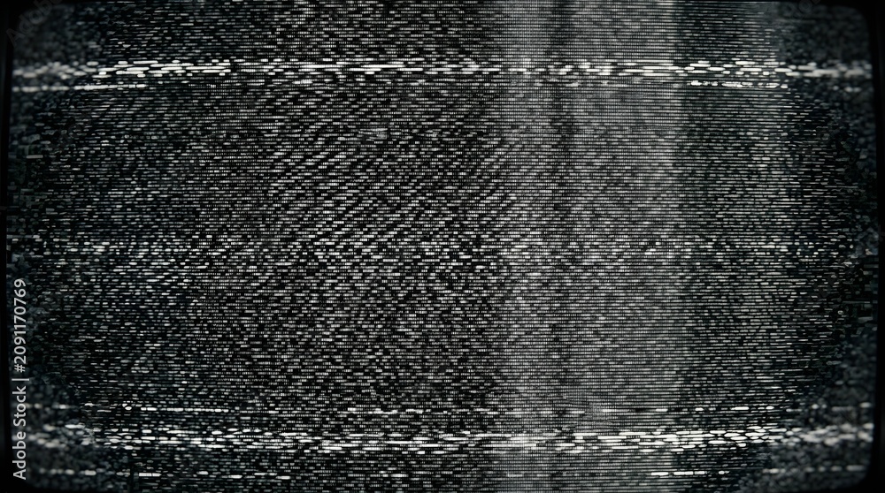 Obraz premium Vintage CRT Television Static Noise Background Texture With Retro Analog Screen Interference Effect