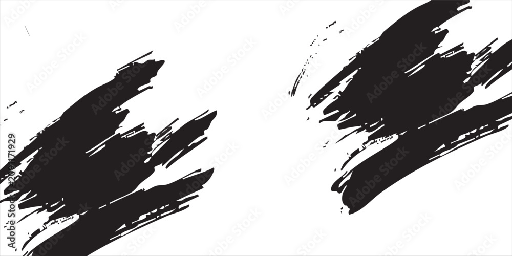 Obraz premium Abstract black grunge texture of black paint. A layer for use in design. Vector brush grunge texture. design brush strokes. Overlay texture. Faded black-white dyed paper texture. Sketch grunge design.