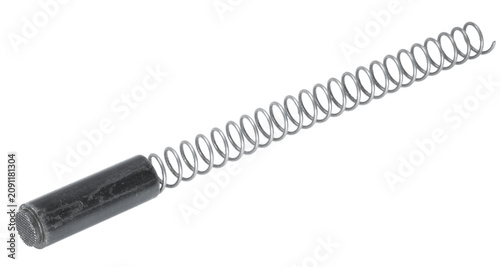 Obraz na plátně Isolated handgun recoil spring and spring plug