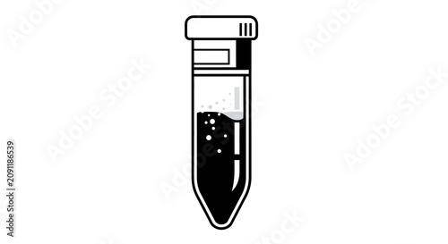 Black Liquid in Test Tube with Bubbles, Scientific Research, Laboratory Equipment