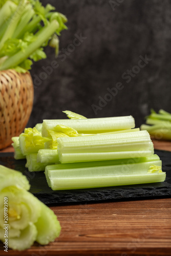 Картината върху платно Fresh and tender green chopped celery