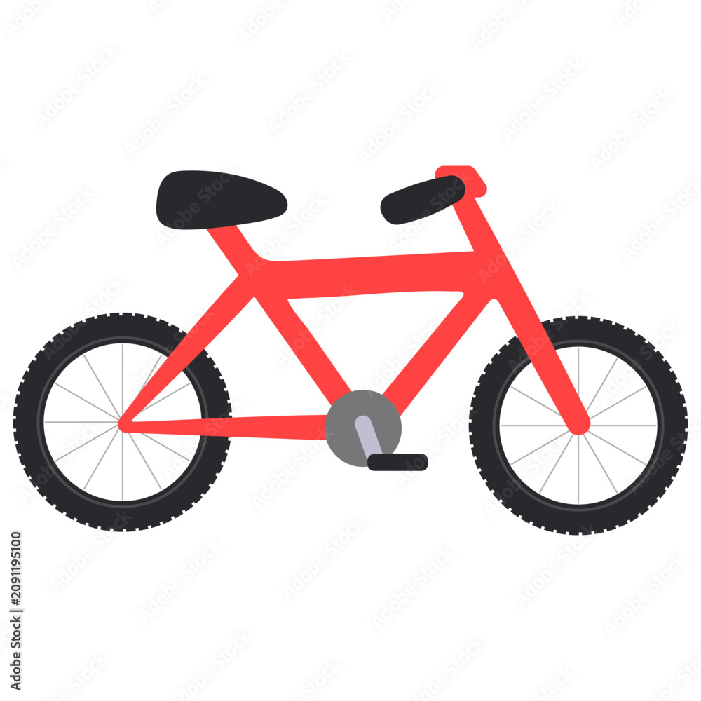 Fototapeta premium red bicycle isolated on white background