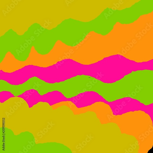 Colorful Abstract Wavy Seamless Pattern  Bright Pop Art Organic Background