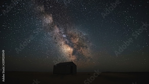 Stars Shine in the Sky During a Clear Night in a Remote Area Far From City Li...