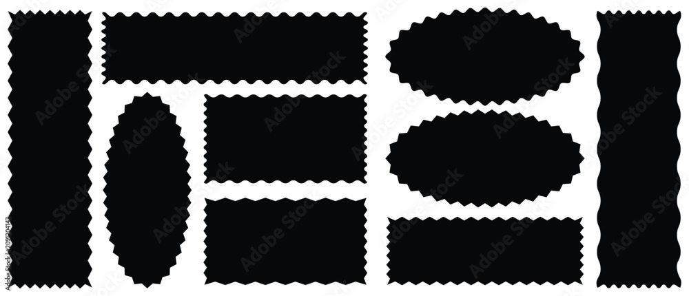 Photos Rectangle shape frame with zigzag edge