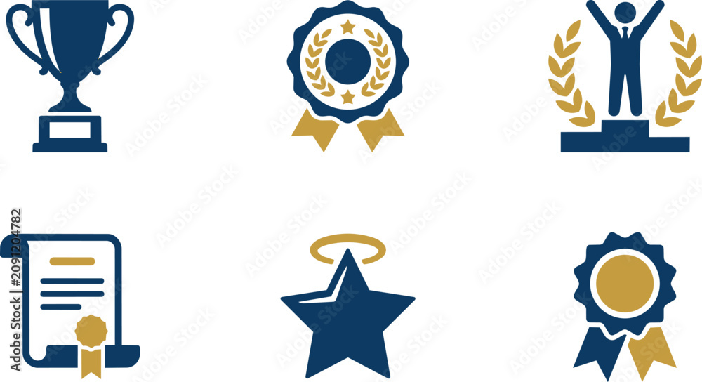 Naklejka premium Set of Professional Awards and Achievement Icons