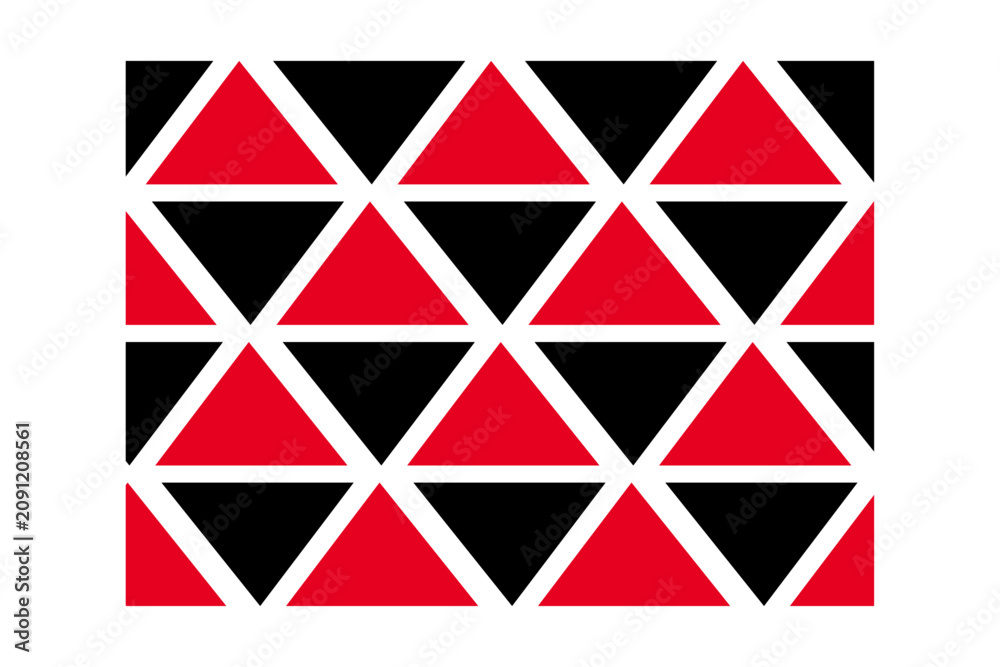 Fototapeta premium Geometric Pattern of Red, Black, and White Triangles
