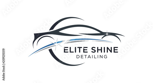 Fotografie Elite Shine Detailing Service Logo Design.